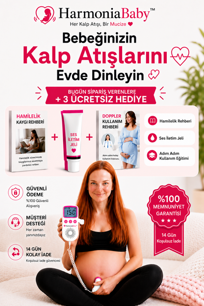 HarmoniaBaby™ Fetal Doppler Pembe Bebek Nabız Duyma Cihazı