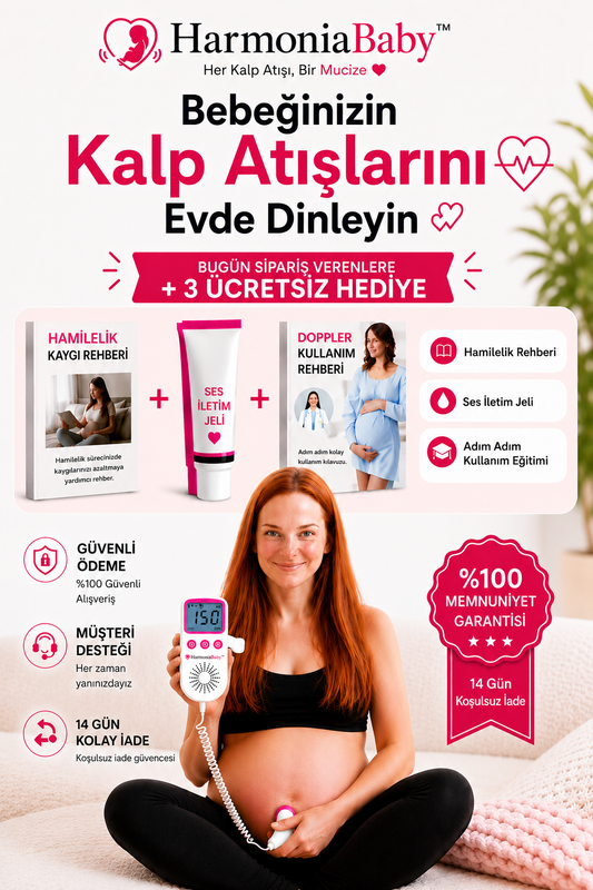 HarmoniaBaby™ Fetal Doppler Pembe Bebek Nabız Duyma Cihazı
