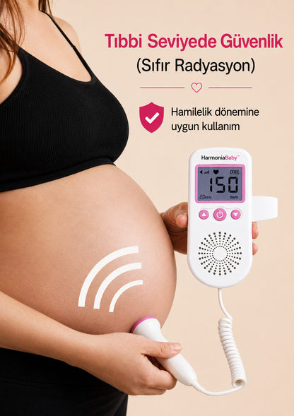 HarmoniaBaby™ Fetal Doppler Pembe Bebek Nabız Duyma Cihazı